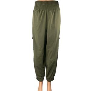 YPB MotionTek Green High Waisted Jogger Tapered Trousers Cargo Pants Size L